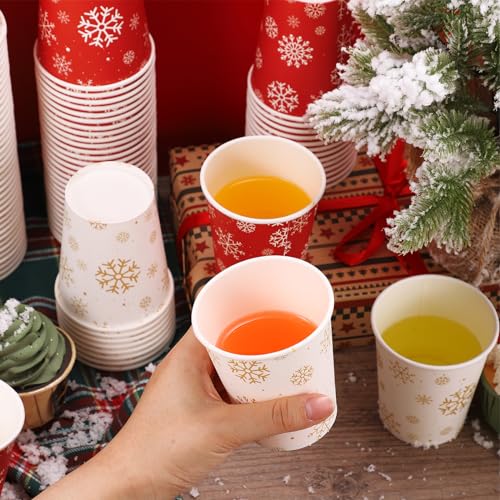 NatNarr 100 Stück Glühweinbecher, 266 ml Weihnachts-Einweg-Pappbecher – Ansicht 4