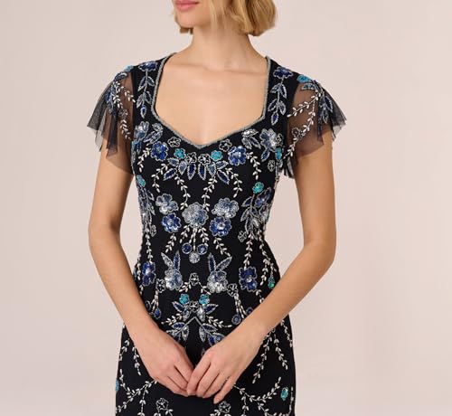 Image of Adrianna Papell Women's Embellished Godet Dress