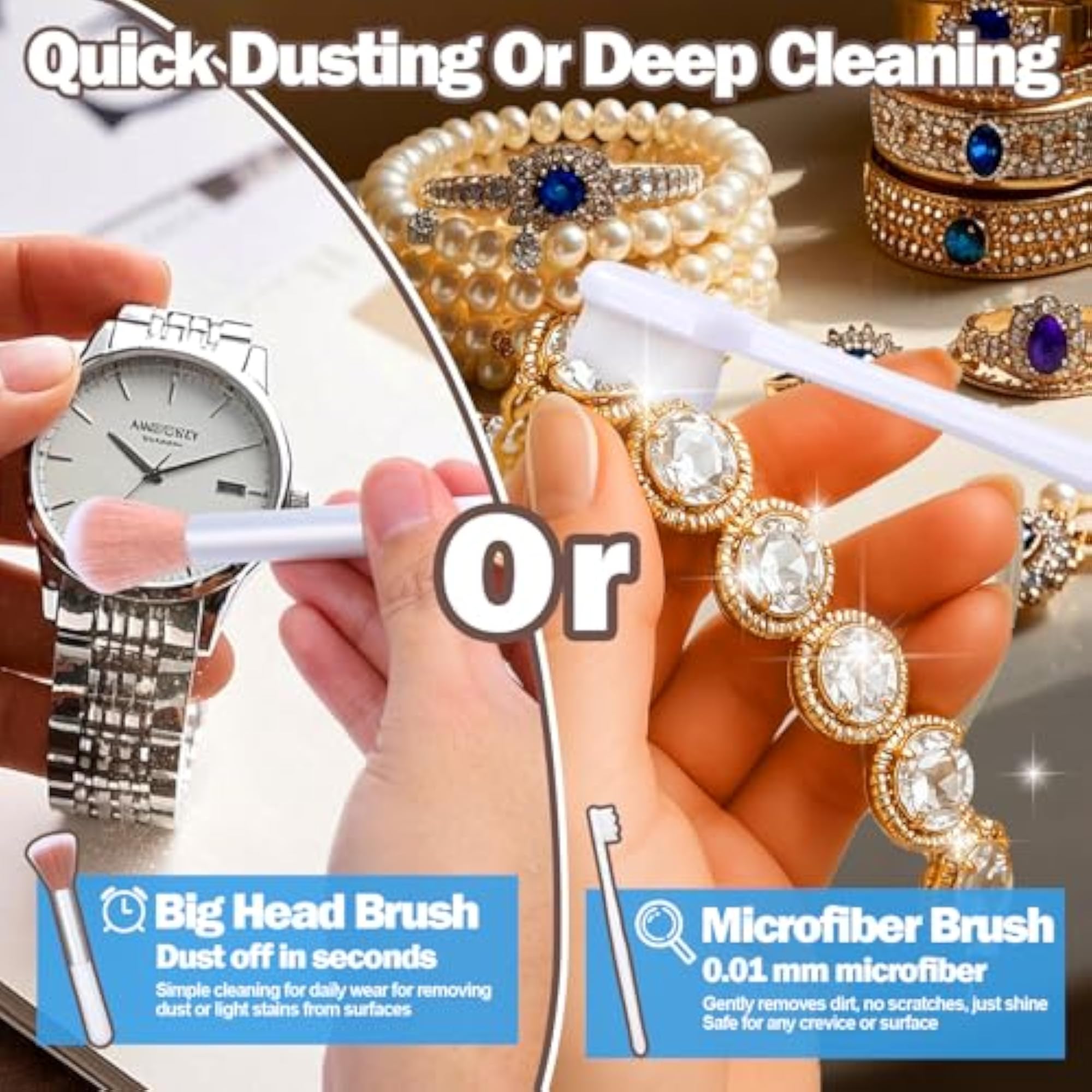 Jewellery Cleaning Kit, 16 Pieces Cleaner Brush Set