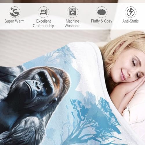 Manta de franela Gorilla mullida contra el frío en la cama 6