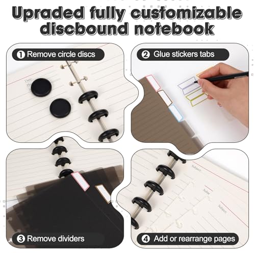 Carnet A5 à disques personnalisable et rechargeable Jetec pour optimiser vos notes
