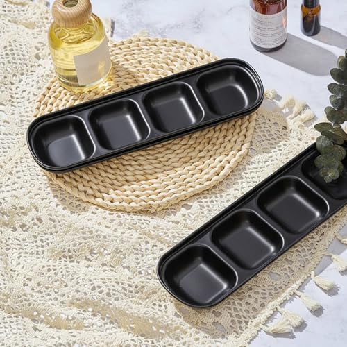 Image of 4 Pcs Esthetician Bowls Face Mask Tray Esthetician Supplies Stainless Steel Compartment Serving Tray Women Skincare Products Facial Bowl for Spa Salon Aesthetician Beauty, Nail Art (Black,Large)