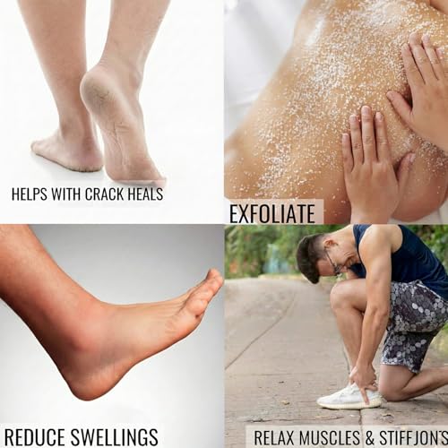 Image of Epsom Bath Salt Crystal and Bath | For refreshing bath soak, relieves aches & pain - 1KG