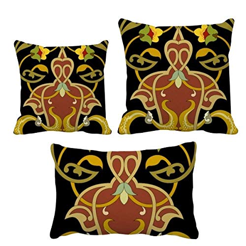 Coussin avec Housse Barock DIYthinker Flower Leaf Parallèle Déco Salon Canapé Lit