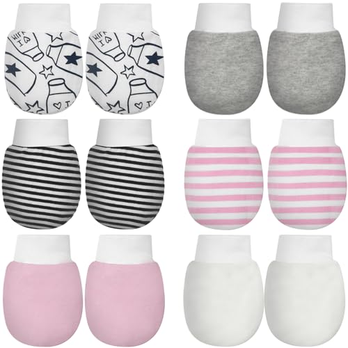 Image of ONESING 6-20 Pairs Baby Mittens Baby Gloves No Scratch 0-6 Months Baby Essentials Mittens for Newborn Baby Boys Girls
