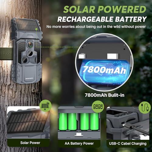 Wosports Solar WiFi Trail Camera 48MP Game Camera with 7800mAh Built-in Battery - image 4
