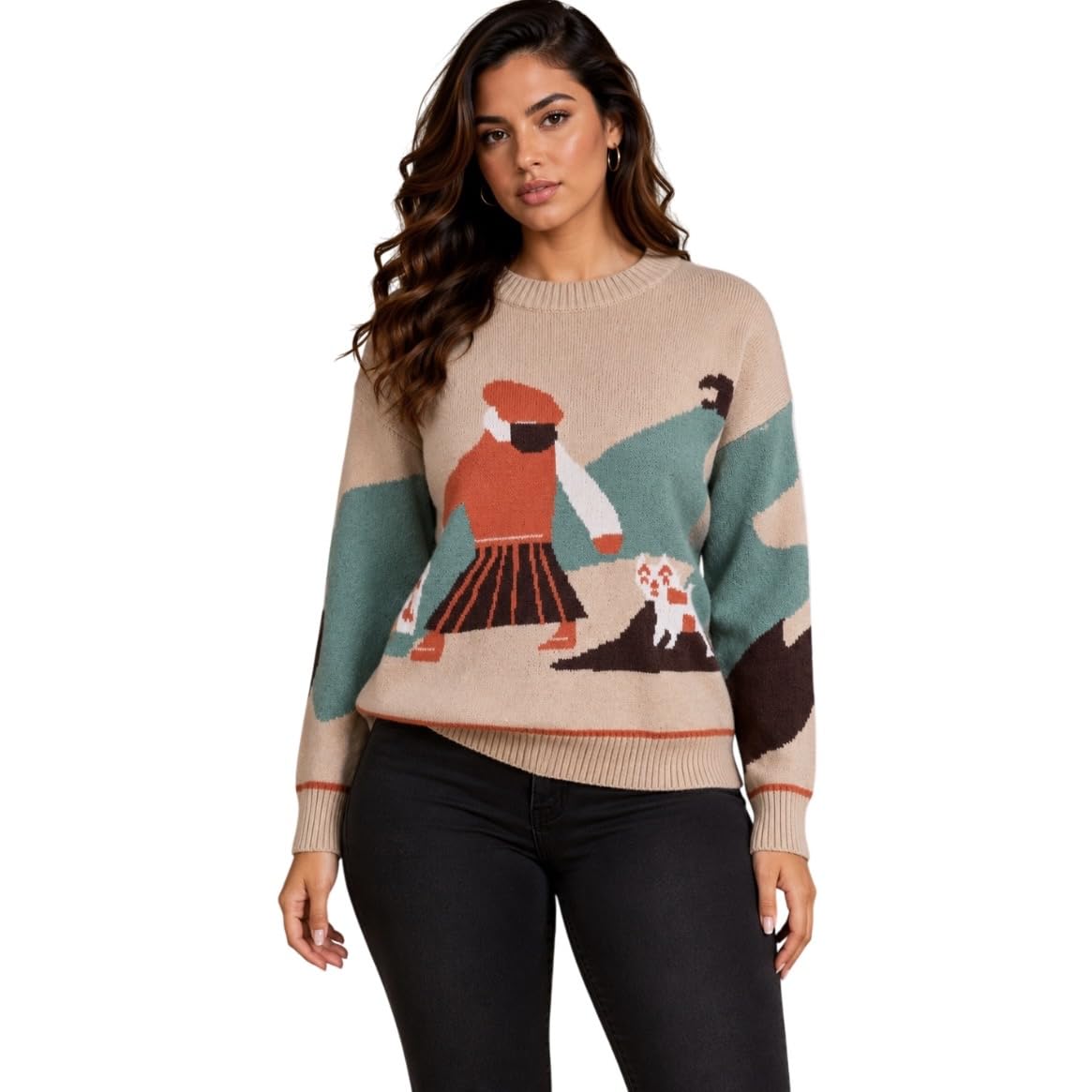 chandre Women's Pattern Knit Full Sleeve Winter Sweater Pullover-picture-33
