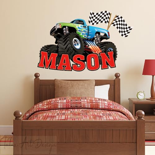 Vinilo decorativo Monster Truck personalizado para pared miniatura 2