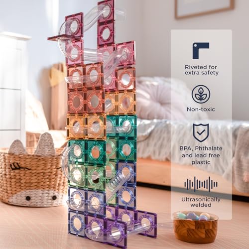 Connetix Magnetic Tiles Pastel Ball Run Pack, 106 Pieces — view 3