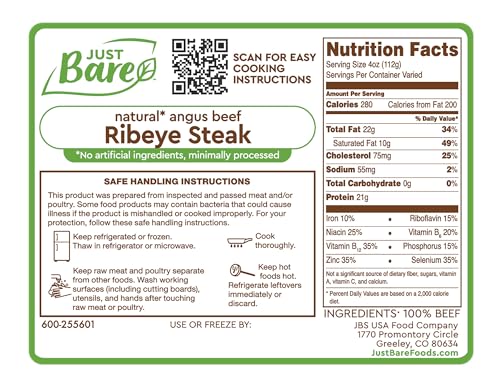 Just Bare, Angus Beef Ribeye, USDA Choice, No Antibiotics Ever - Image 3