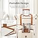 Joyway Luggage Sets 5 Piece PP Hardshell Carry on Suitcase, Travel Lightweight Carry-on with Double Spinner Wheels and TSA Lock, Beige Brown