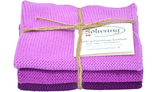 SolwangDish Wash Cloth Staubig Lila Kombi Knitted/Wiping Cloth Cotton Towels Stainless Steel