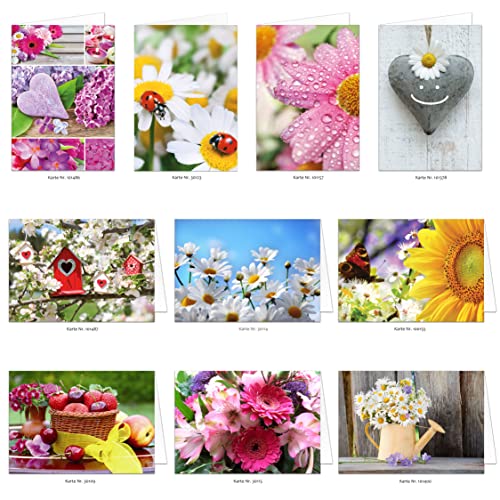10 Grußkarten Blanko Kunst Foto mit Umschlag, Klappkarten 17x12 cm Cover