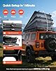 VEVOR Tenda Rigida da Tetto per Auto per Campeggio Viaggio Capienza ca. 2-3 Persone, Tenda Sopra Auto Telaio in Alluminio con Illuminazione LED Tricolore con Finestra, Impermeabile per Jeep SUP