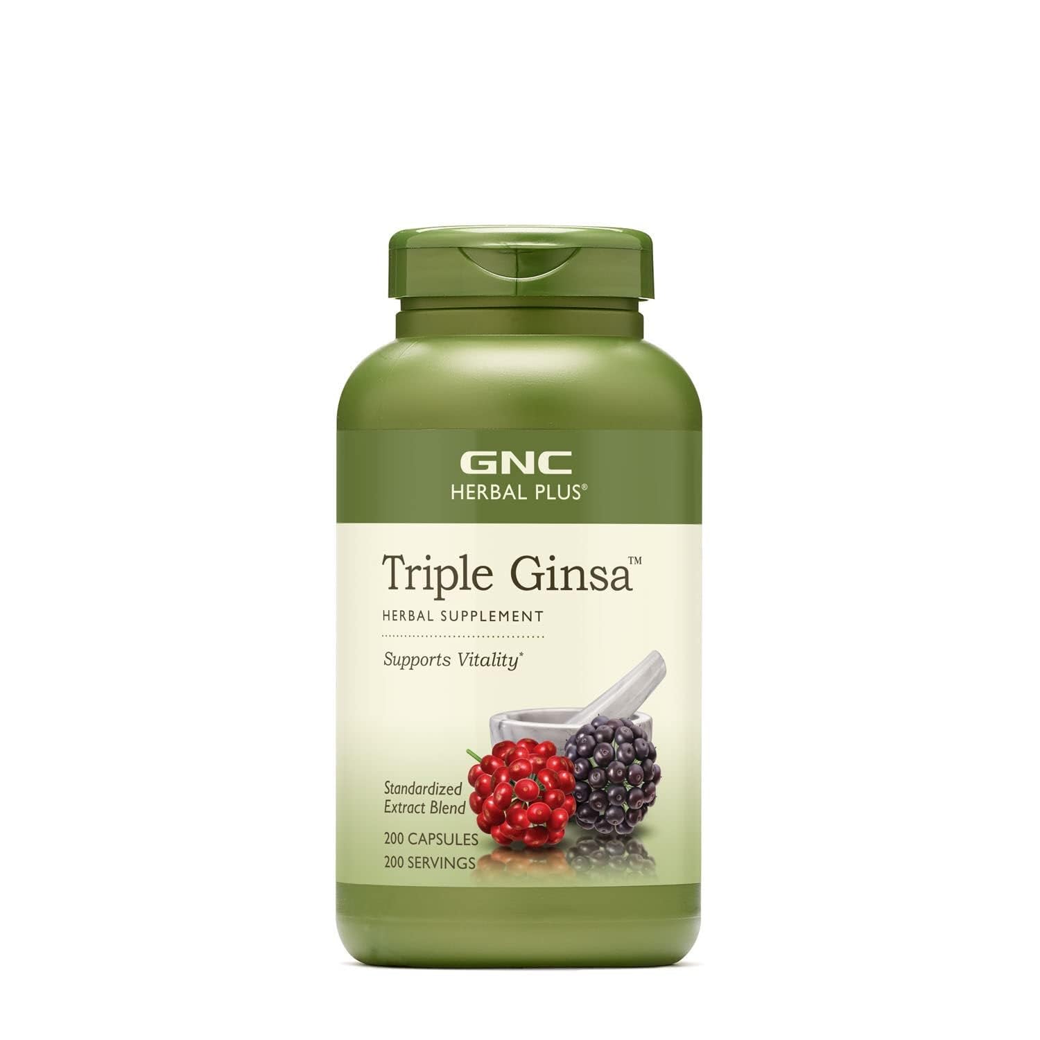 GNC Herbal Plus Triple Ginsa Supplement, Supports Vitality, 200 Servings