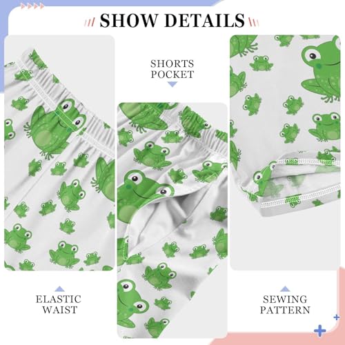 ZZXXB Cartoon Frogs Pattern Boys Long Pants Soft Trousers Elastic Waist Kids Lounge Bottoms with Pockets S-XL4