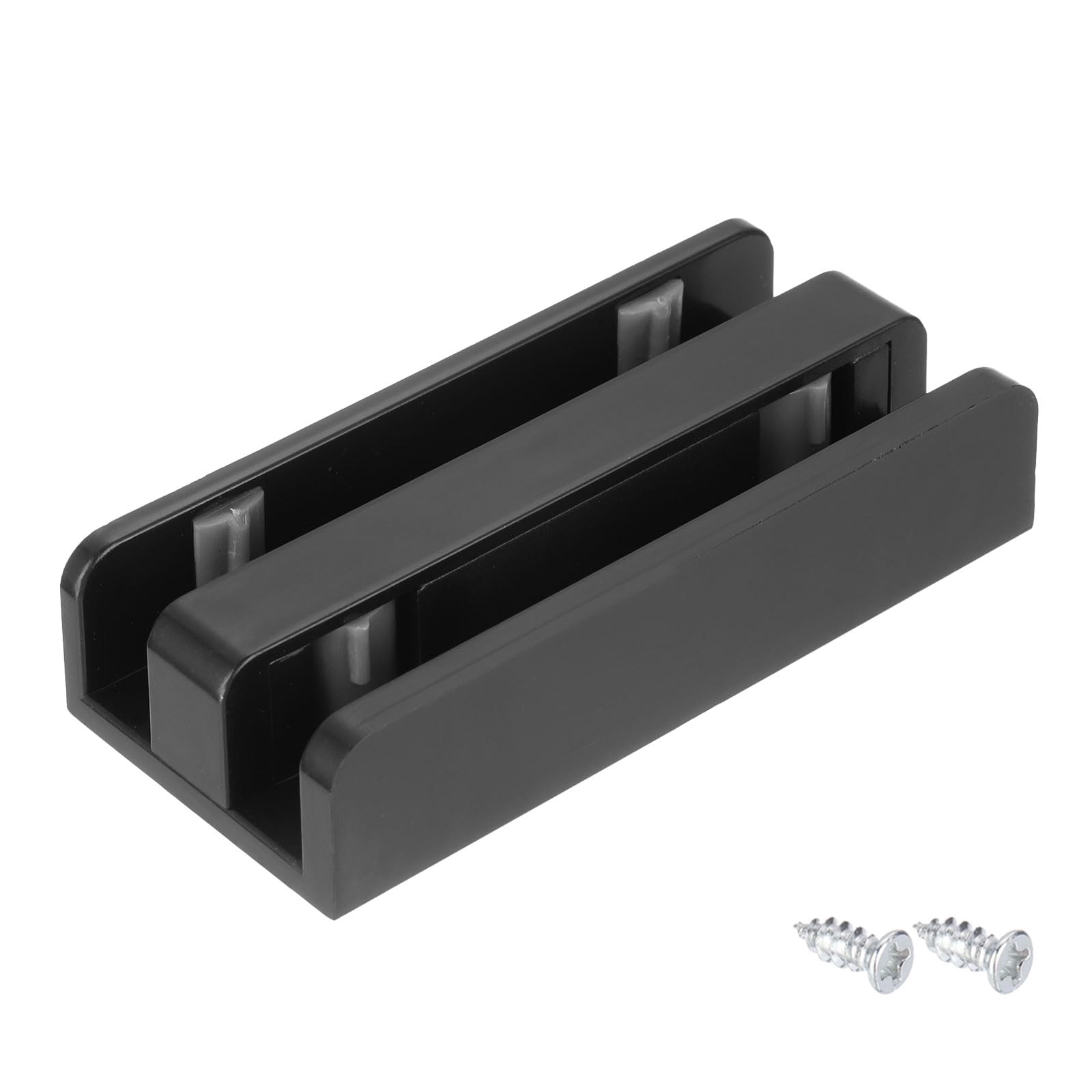 Guide inférieur pour porte de douche coulissante en verre noir de 45 mm d'épaisseur