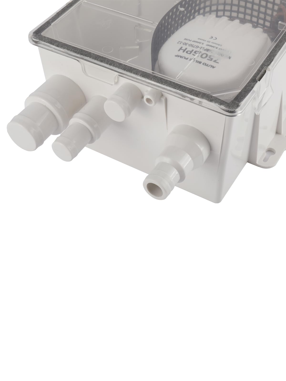 BOOMSTART Bomba de sumidero de ducha para barco y caravana, bomba de sentina marina automática de 12 V 750 GPH con interruptor de flotador integrado, tapa transparente, entrada multipuerto, válvula de