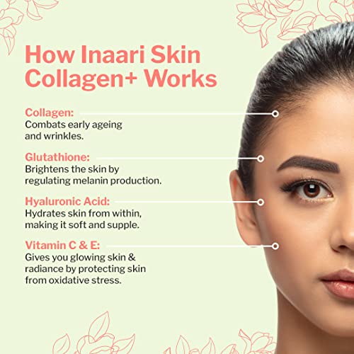 Image of Inaari Collagen Supplements For Women|Japanese Marine Collagen Type 1 & 3 Powder|Contains Glutathione,Vitamin C & E For Glowing Skin|Lime Flavor|200 grams