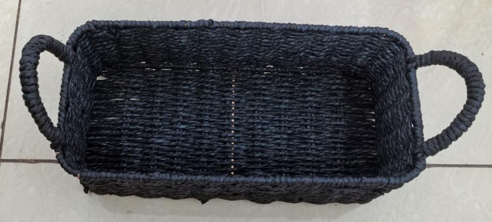 Paper Rope Bathroom Storage Basket with Handles - Toilet Paper Organizer, Farmhouse & Boho Decor, ?13.4