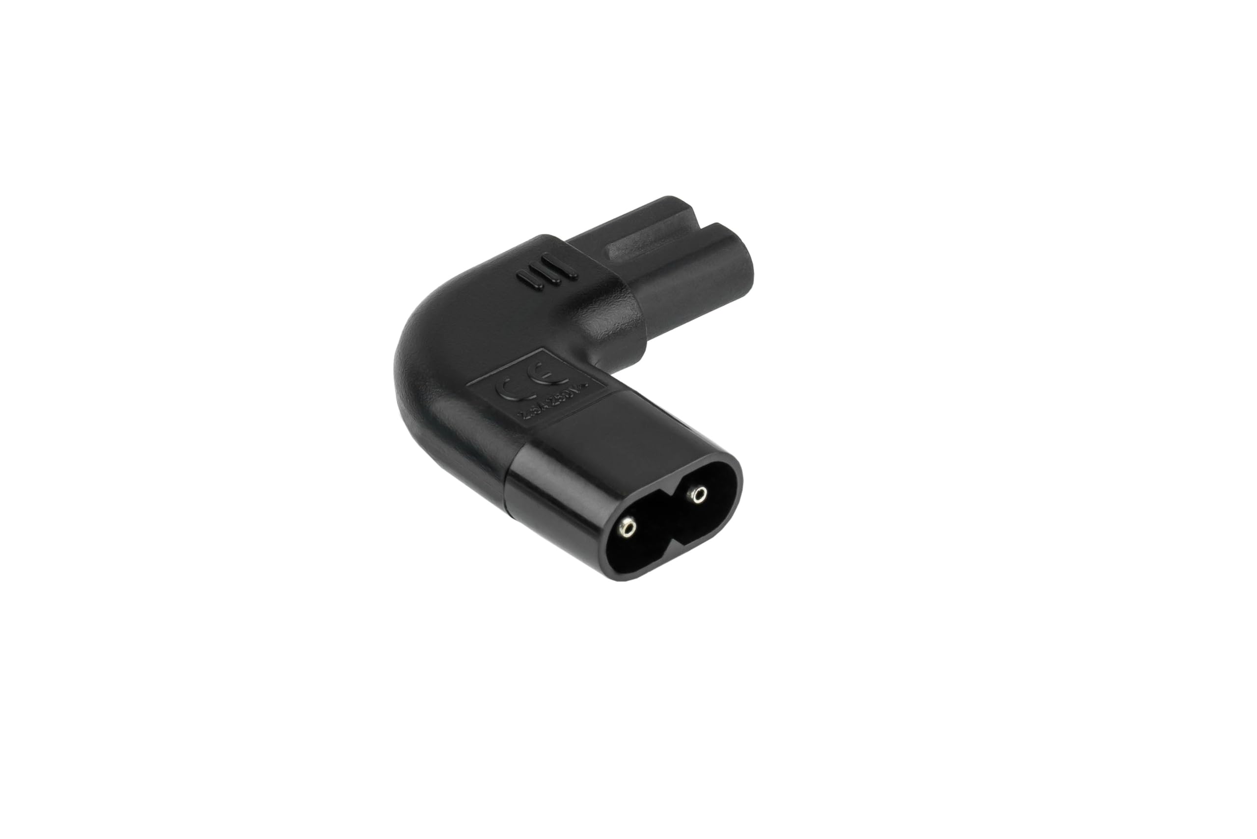 kabelmeister Adapter zasilania wtyczka C8 do C7/Euro 8 gniazdo, lewo/prawo, czarny