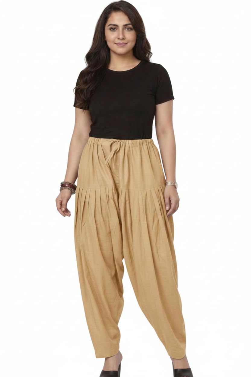 white tulips Women’s Cotton Patiala Salwar – Full Length Mid Rise Pleated Punjabi Patiyala Pants for Women & Girls | 100% Cotton Traditional Ethnic Bottom Wear (Multicolor)-picture-42
