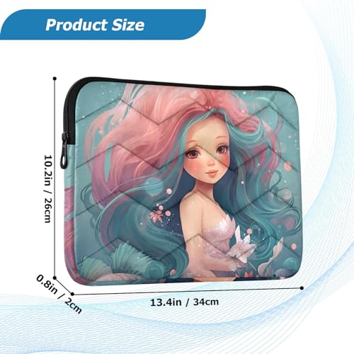 Funda para portátil de 13-14 pulgadas con diseño sirena rosa miniatura 3