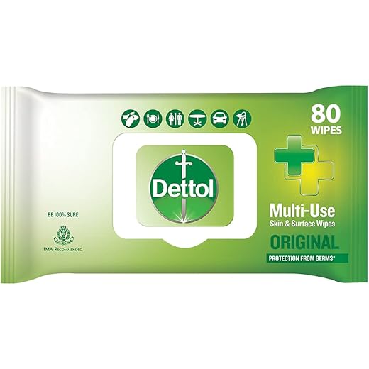 Dettol Sanitizer Wipes - 80 Count
