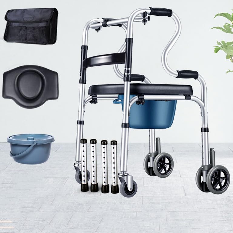 Andador para Ancianos,Andador for Adultos con 4 Ruedas for Personas Mayores,Andador Ligero De Aluminio, con 4 Ruedas