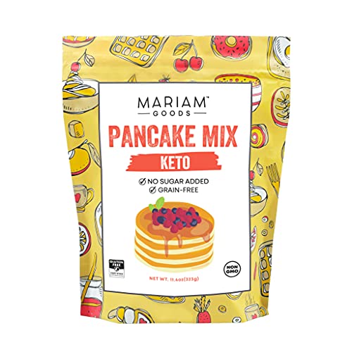 Mariam Goods Keto Pancake Mix, 11.4 oz., Low Carb, High Protein Baking Powder, Gluten and Grain-Free, Low Glycemic Index for Baked Goods, Waffles, and pancakes Non-GMO
