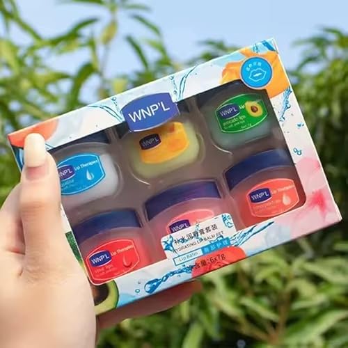 6-Pack Natural Plant-Based Moisturizing Lip Balm – Jelly Texture for Dry & Cracked Lips, Whitening & Hydrating Lip Care, 7g Each