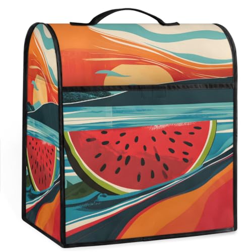 Coffee Maker Cover Summer Watermelon Kitchen Appliance Covers Small Appliance Covers Blender Cover Juicer Cover Dust Covers for Kitchen Appliances with Top Handle and Pockets,Washable,B834