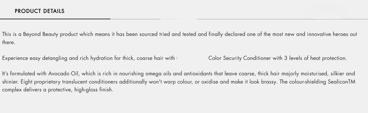 Color Security Après-shampoing pour cheveux fins à normaux – Formule protection sans sulfate avec filtre UV et verrouillage humidité 946 ml