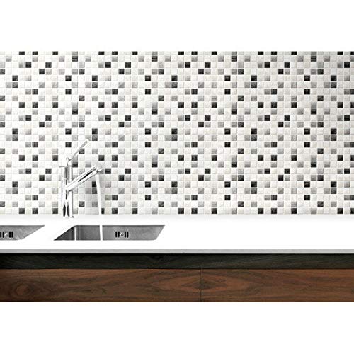 Meiwa Gravure DEC-13 Peel and Stick Decorative Sheet, 15.7 x 39.4 inches (40 x 100 cm), Glass Tile, Gray