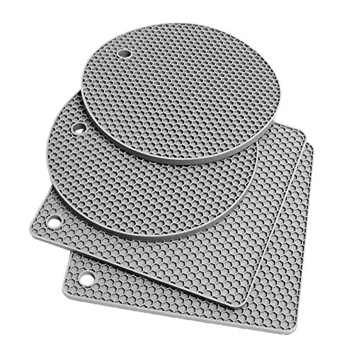 Aaronic zgy Salvamanteles MATERÁMATECT MATS Mayores Silicona Trivet Mat Circular CÍRCULO Círculo Pote Resistente al Calor Bandeja Durable Spoon Holder 4 Pack manteles Individuales (Color : A)