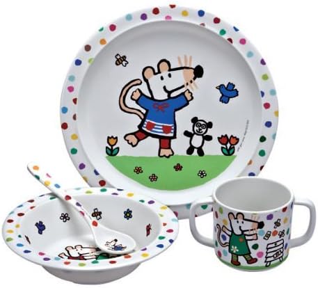 Petit Jour Maisy Mouse 4-Piece Melamine Eating Set - In the Garden Design