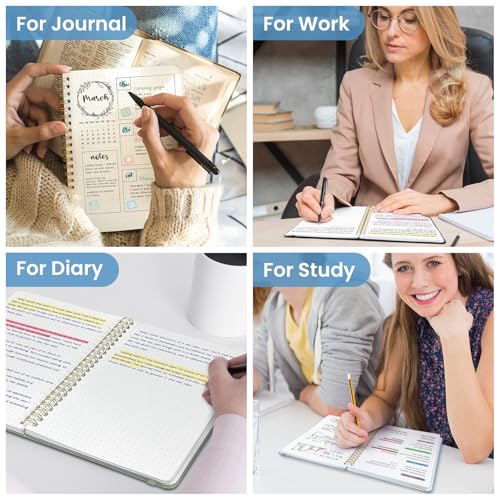 Image of Taja Dotted Spiral Journal Notebook for Women & Men, 140 Pages, Dotted Notebook for Journaling & Note Taking, Journals for Writing, A5(5.7 inch x 7.9 inch) - Blue