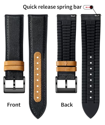 Image of BINLUN Nylon Silicone Watch Bands 18mm 19mm 20mm 21mm 22mm Quick Release Canvas Rubber Hybrid Watch Strap Replacement Watchband for Men Women 9 Colors Silver /Black Buckle