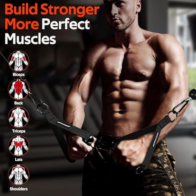 RENRANRING Gym Exercise Handles, Replacement Handle Attachments for Cable Machine Pulleys, Resistance Band and Strength Trainer, Pull Down Workout Accessories, Home Gym Add On Equipment