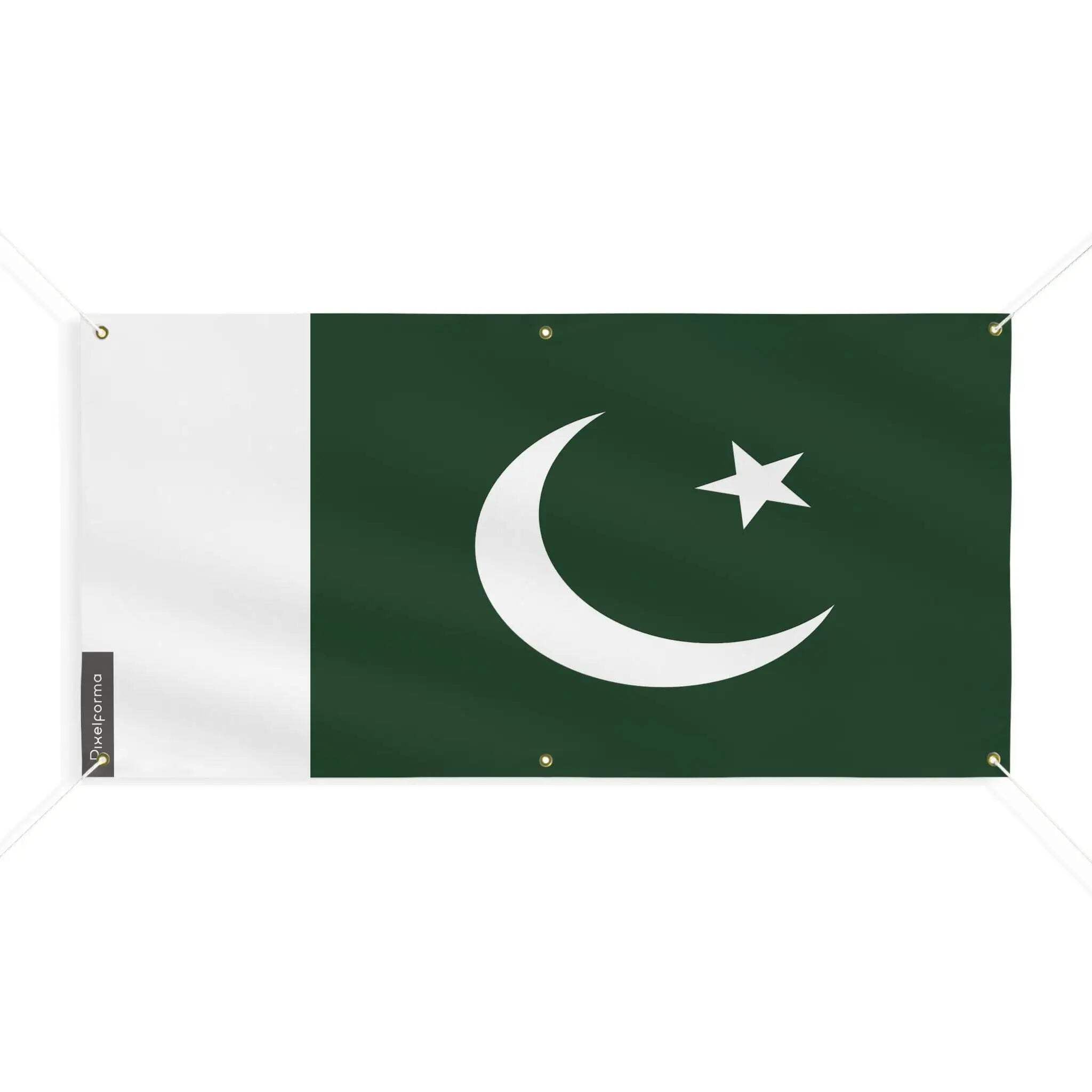 Drapeau du Pakistan 6 oeillets grand format 100x200cm taille M - 4