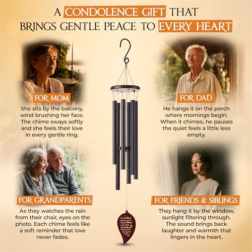 Image of 32 Inch Memorial Wind Chimes Outdoor, Sympathy Gifts for Loss of Loved One, Memorial Gifts for Loss of Mom, Sympathy Wind Chimes for Mother, Father, Brother, Sister