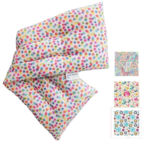 Saco de Semillas para Microondas 45x14 cm –Saquito Térmico Cervical con Lavanda– Bolsa Térmica de Calor y Frío – Saco Térmico para Cuello/Espalda -Almohadilla Térmica Alivio Dolor Menstrual (PUNTOS)