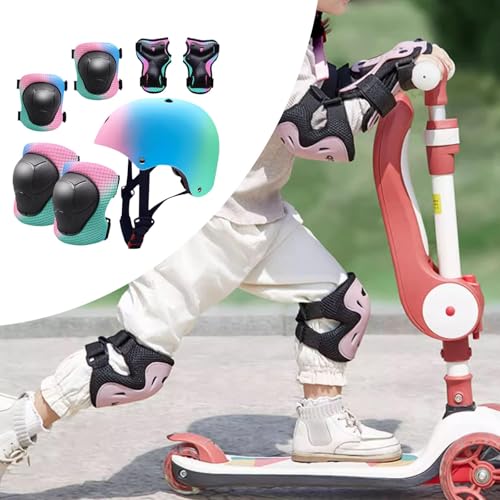 Vaveren Bike Helmet Accessories for Children Wrist Guards Adjustable Comfortable with Knee Pads Elbow Pads Gift Sturdy Cycling Helmet, M