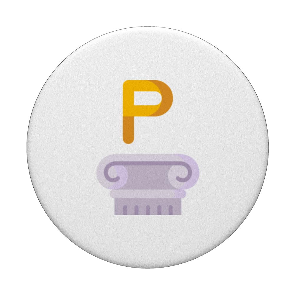 Greek Alphabet Rho PopSockets Swappable PopGrip, Black - Image 3