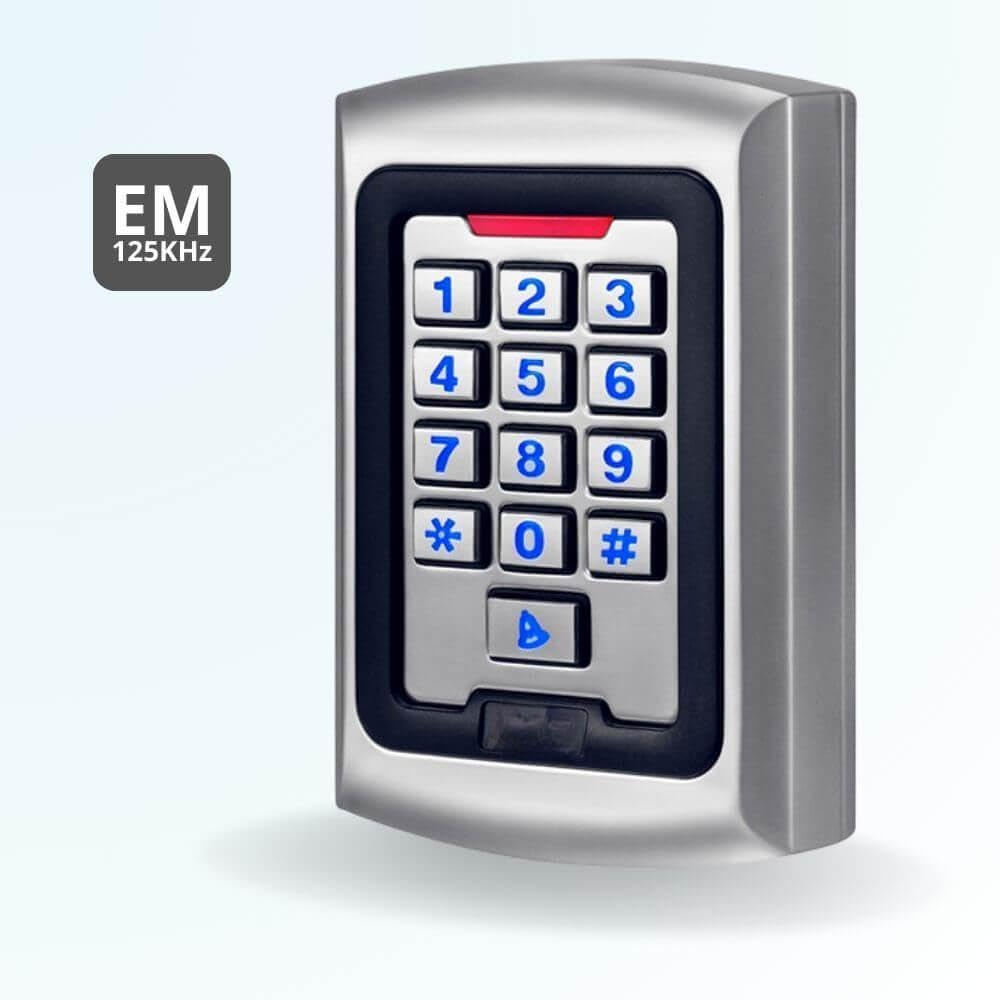 Clavier de contrôle d'accès à Codes et Badges RFID EM 125 KHz, Étanche IP68, 12-24V DC, Autonome, 2 000 utilisateurs - S5