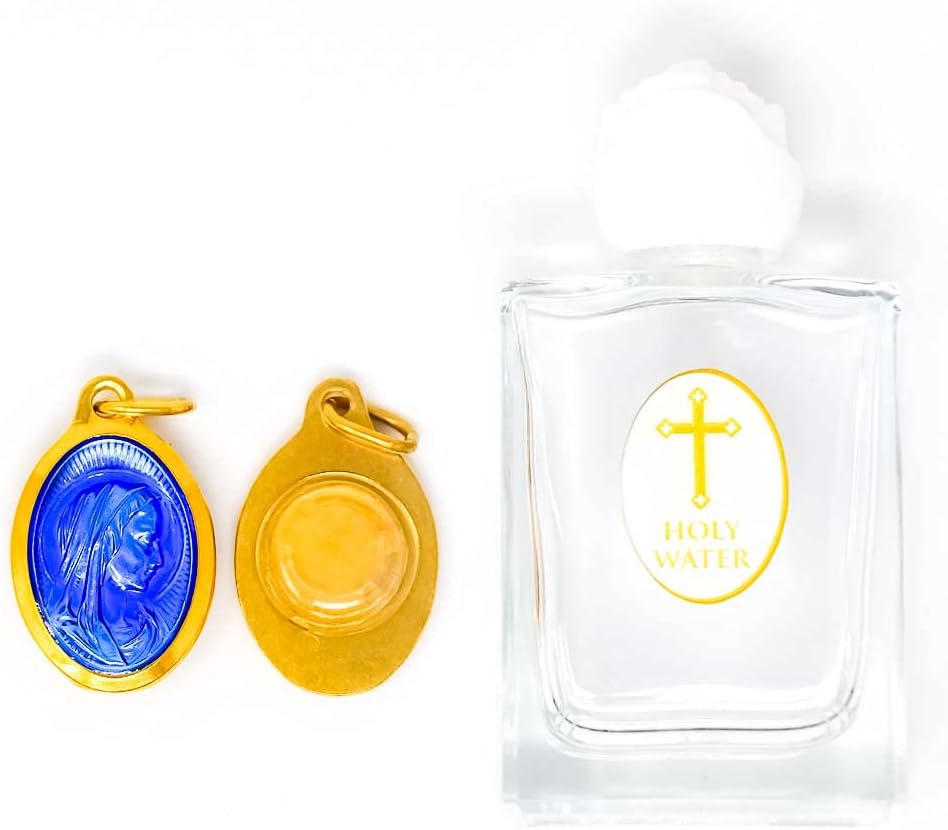 Lourdes Holy Water Pendant Gold + LOURDES HOLY WATER BOTTLE Amazon.co