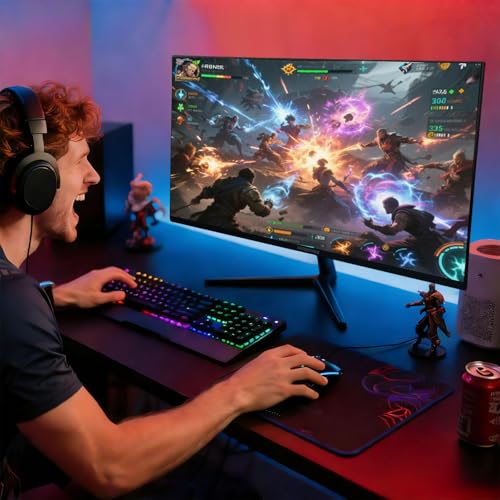 Image of 24 Inch Computer Monitor with Speaker, 144Hz FHD (1920 x 1080) Fast IPS Gaming Monitor, FreeSync, 99% sRGB, 3-Sided Frameless, HDR, Blue light Filter, Tilt, HDMI VGA Port for Gaming, Home, Office