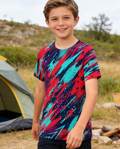 Image of uideazone Tshirts for Boys Kids Short Sleeve T-Shirt 3D Graphic Tee Shirts Tops Clothes 4-16 Years