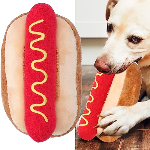 HEITIGN Plüsch Hot Dog Sound Spielzeug Simulation Essen Haustier Spielzeug Hund Katze Zubehör