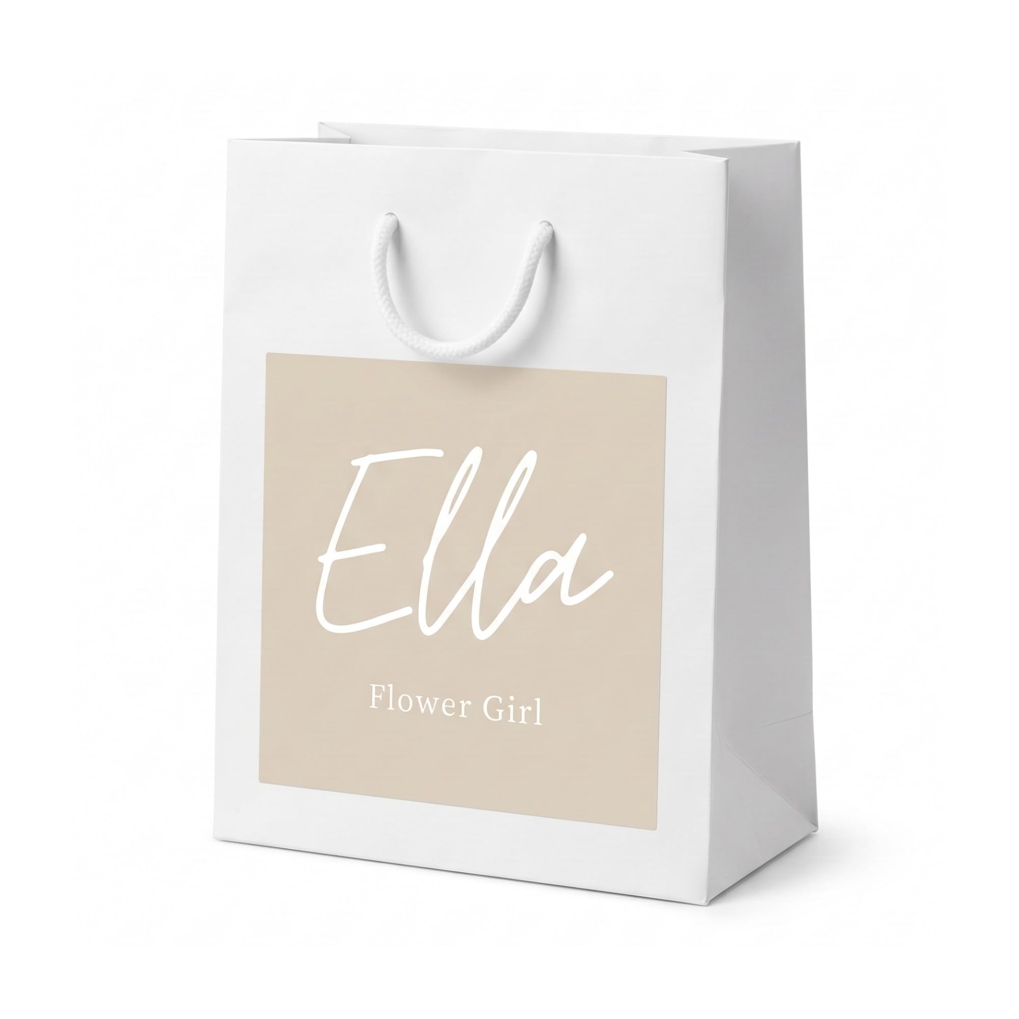 COOKIES AND KOALAS Personalised Bridesmaid Gift Bag – XS 15 x 19 x 8 cm White – Bridal Party Wedding Gift Bag